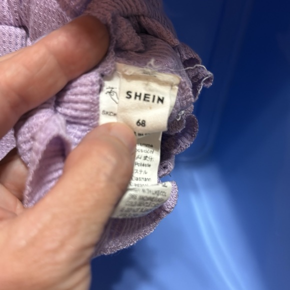 SHEIN Lavender Baby Romper with Ruffle Accents - Picture 3 of 3